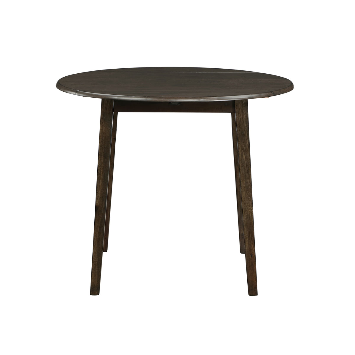 Espresso Finish Small Dining Set 5pc Round Table with Drop Leaves and 4x Side Chairs Wooden Dining Furniture