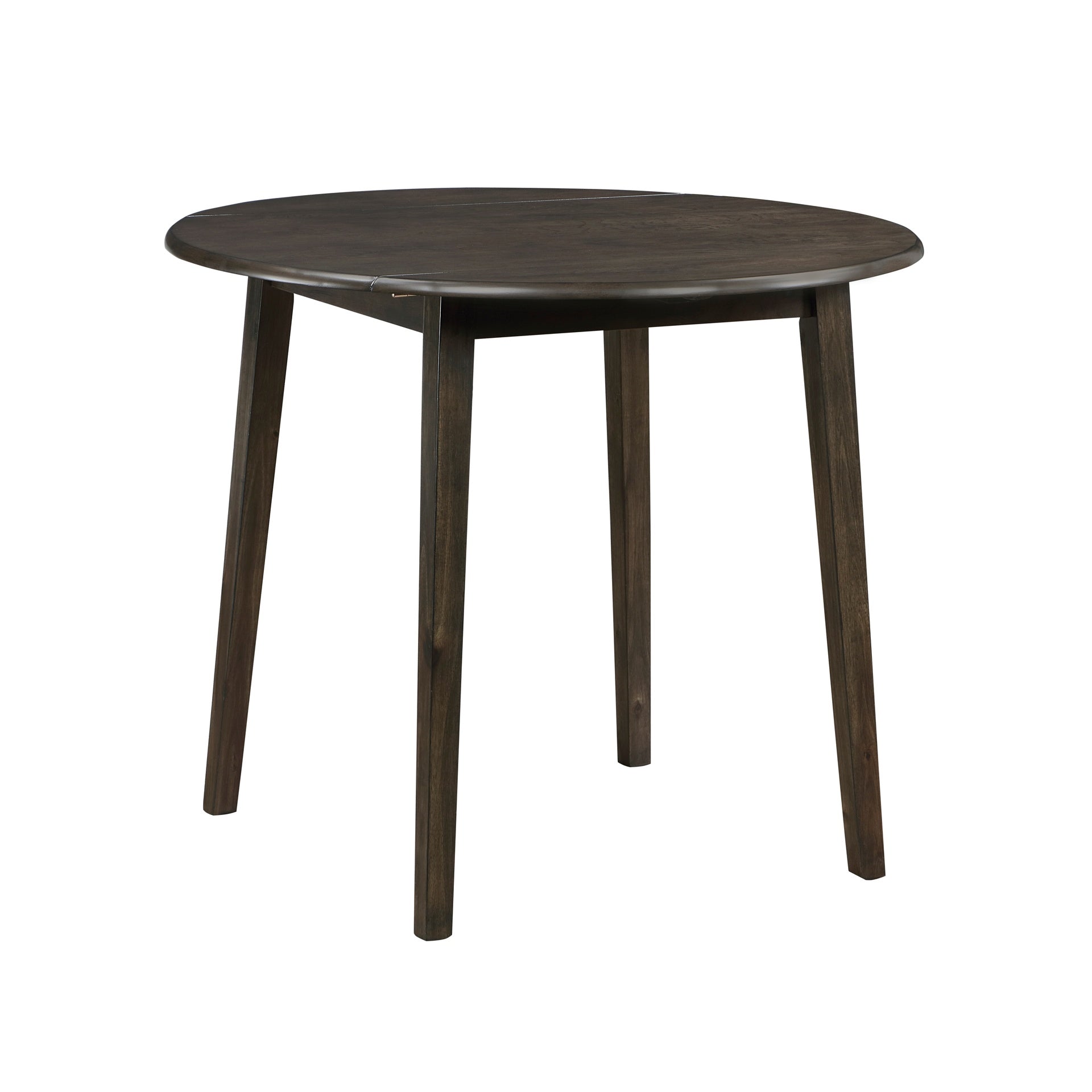 Espresso Finish Small Dining Set 5pc Round Table with Drop Leaves and 4x Side Chairs Wooden Dining Furniture