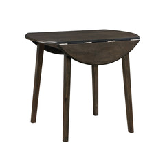 Espresso Finish Round Small Dining Table with Dual Drop Leaves Wooden Casual Dining Furniture 1pc