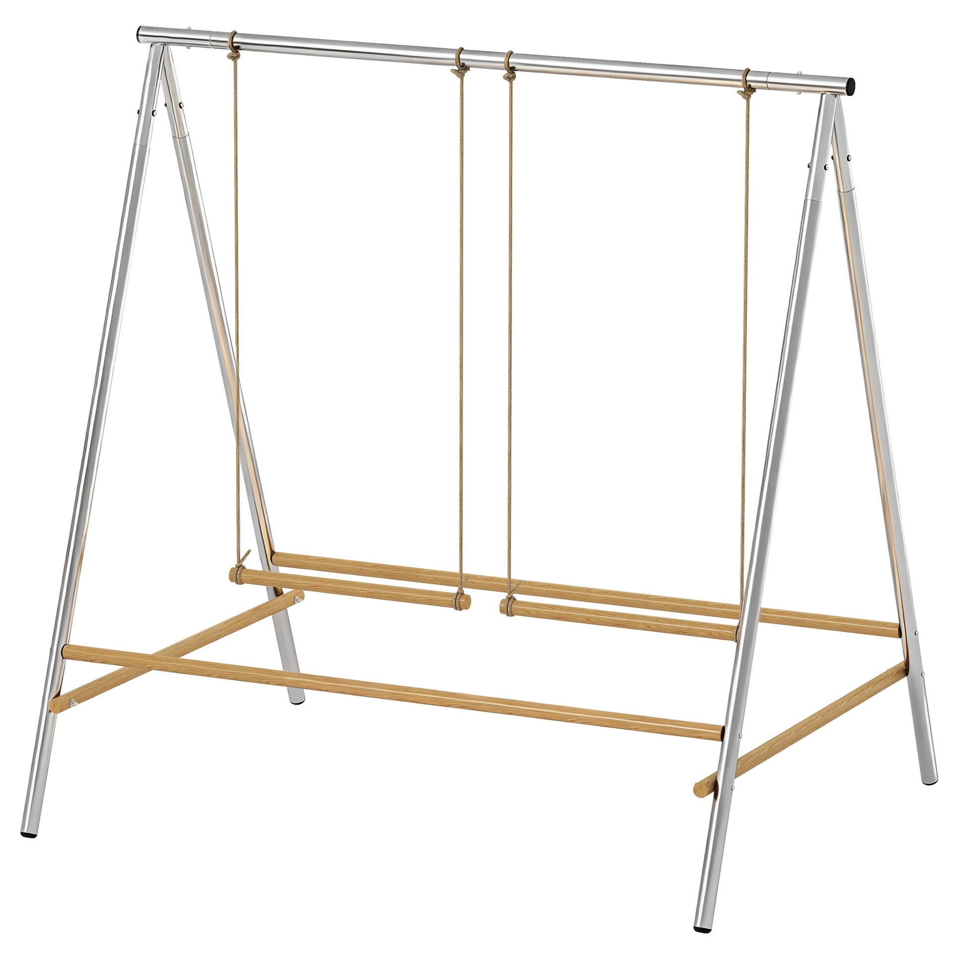 PawHut Chicken Perch for Coop, Chicken Roosting Bars with 2 Swings, Coop Accessories for Farm, Backyard, Silver
