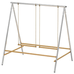 PawHut Chicken Perch for Coop, Chicken Roosting Bars with 2 Swings, Coop Accessories for Farm, Backyard, Silver