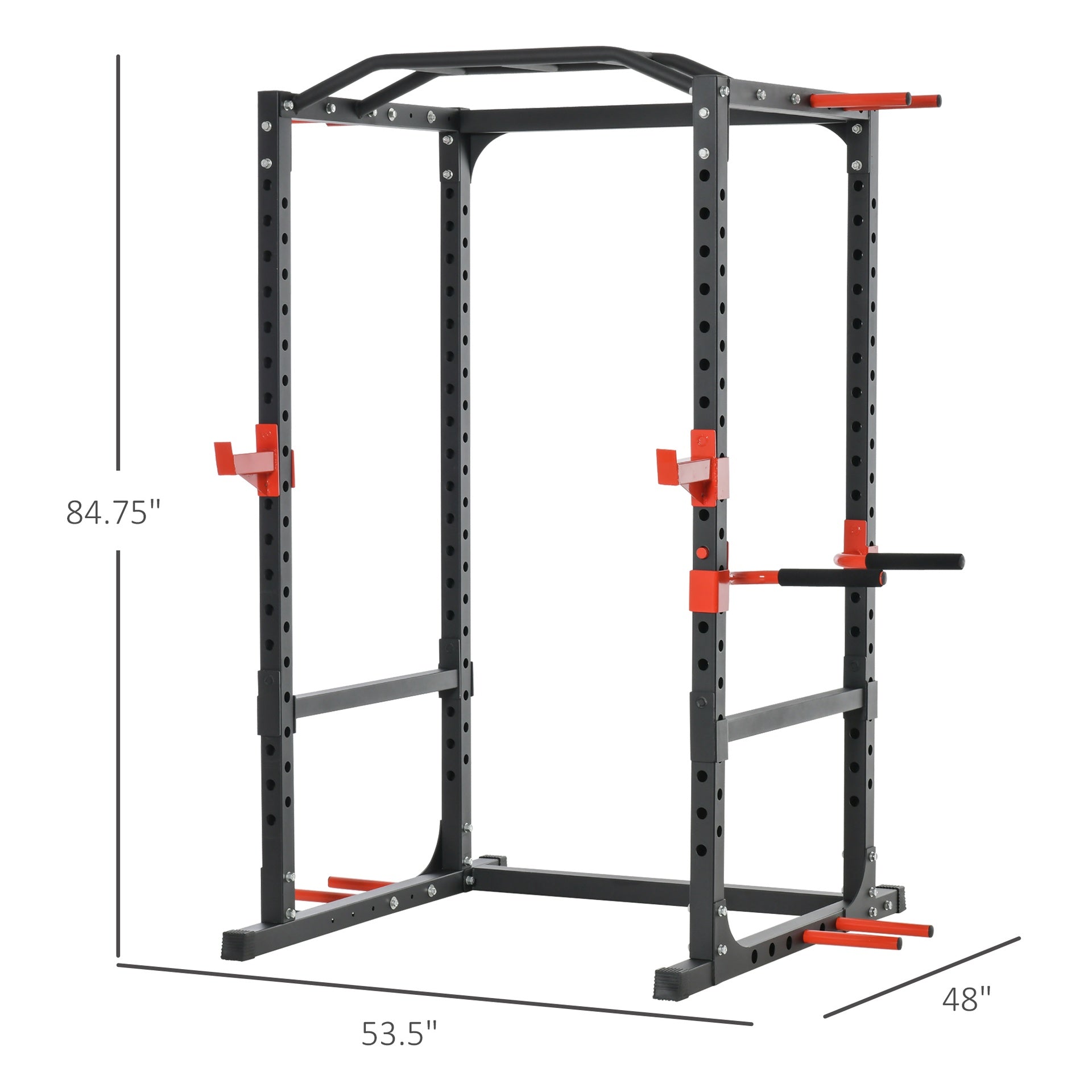 Soozier Power Tower Pull Up Bar Squat Rack Power Cage At Home Workout Equipment,Upper Body Strength Training Equipment