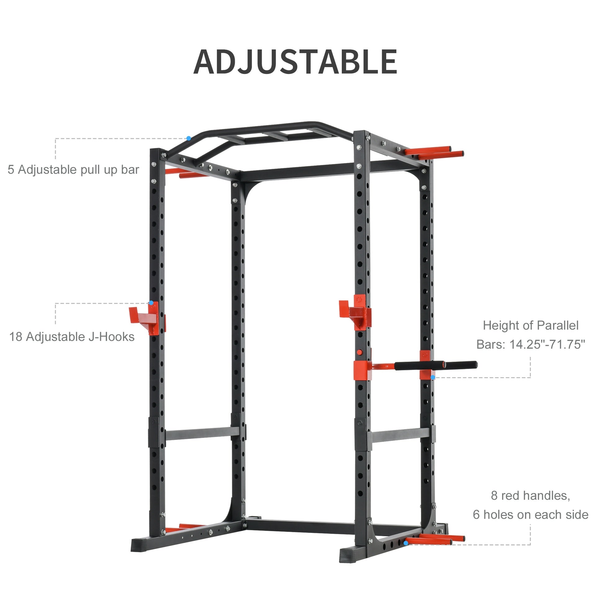 Soozier Power Tower Pull Up Bar Squat Rack Power Cage At Home Workout Equipment,Upper Body Strength Training Equipment