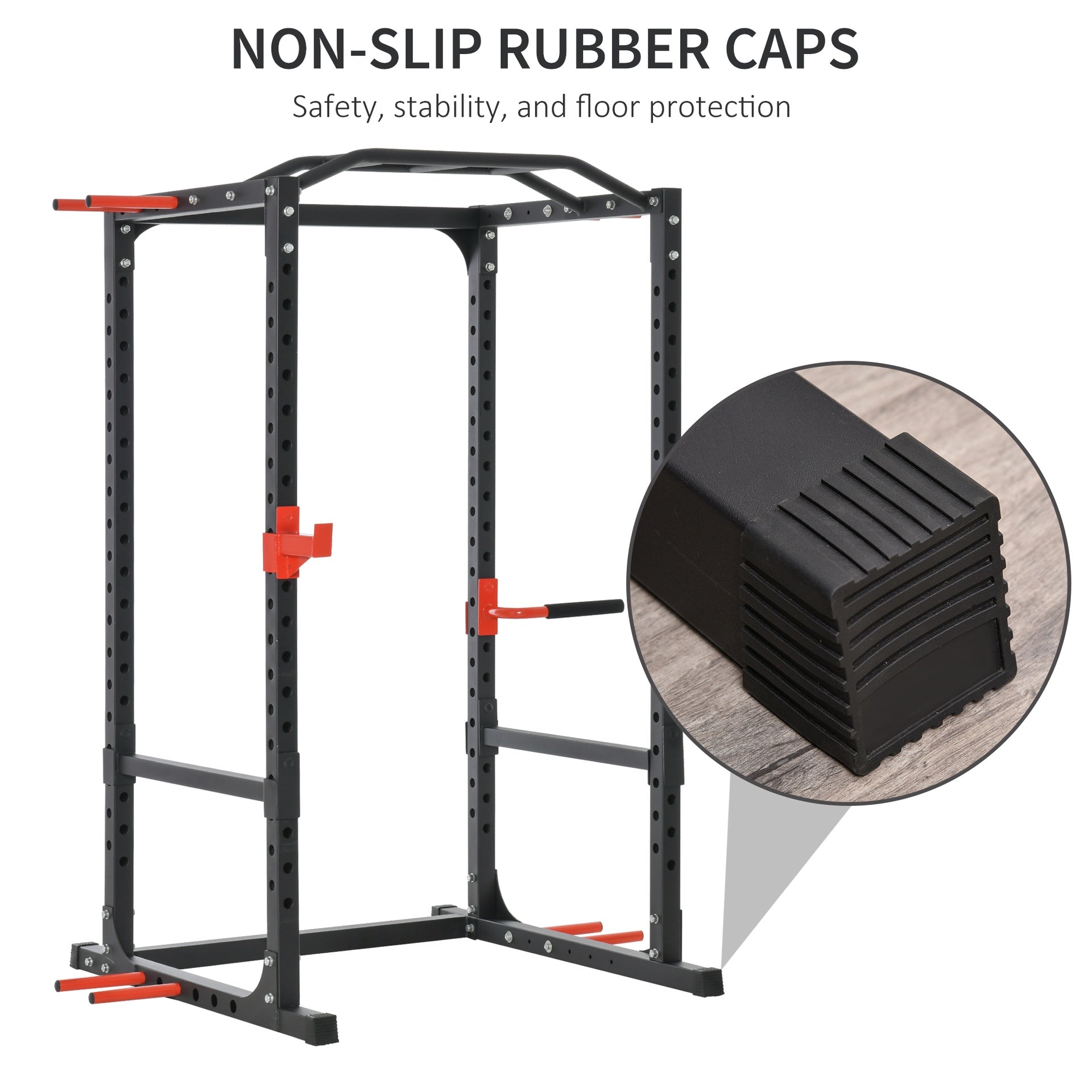 Soozier Power Tower Pull Up Bar Squat Rack Power Cage At Home Workout Equipment,Upper Body Strength Training Equipment