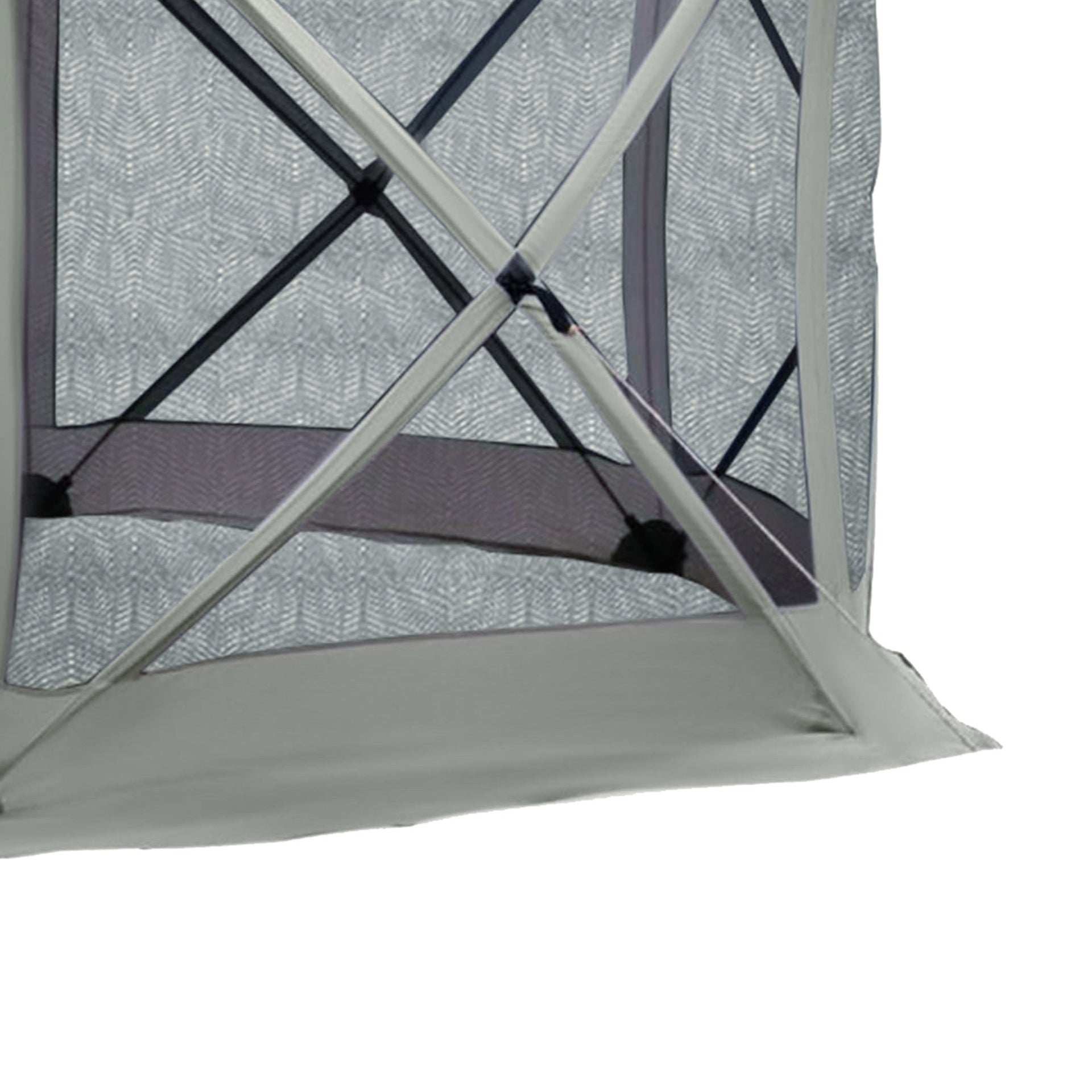 Outsunny 6-Sided Hexagon Pop Up Party Tent Gazebo with Mesh Netting Walls & Shaded Interior, 12' x 12', Beige
