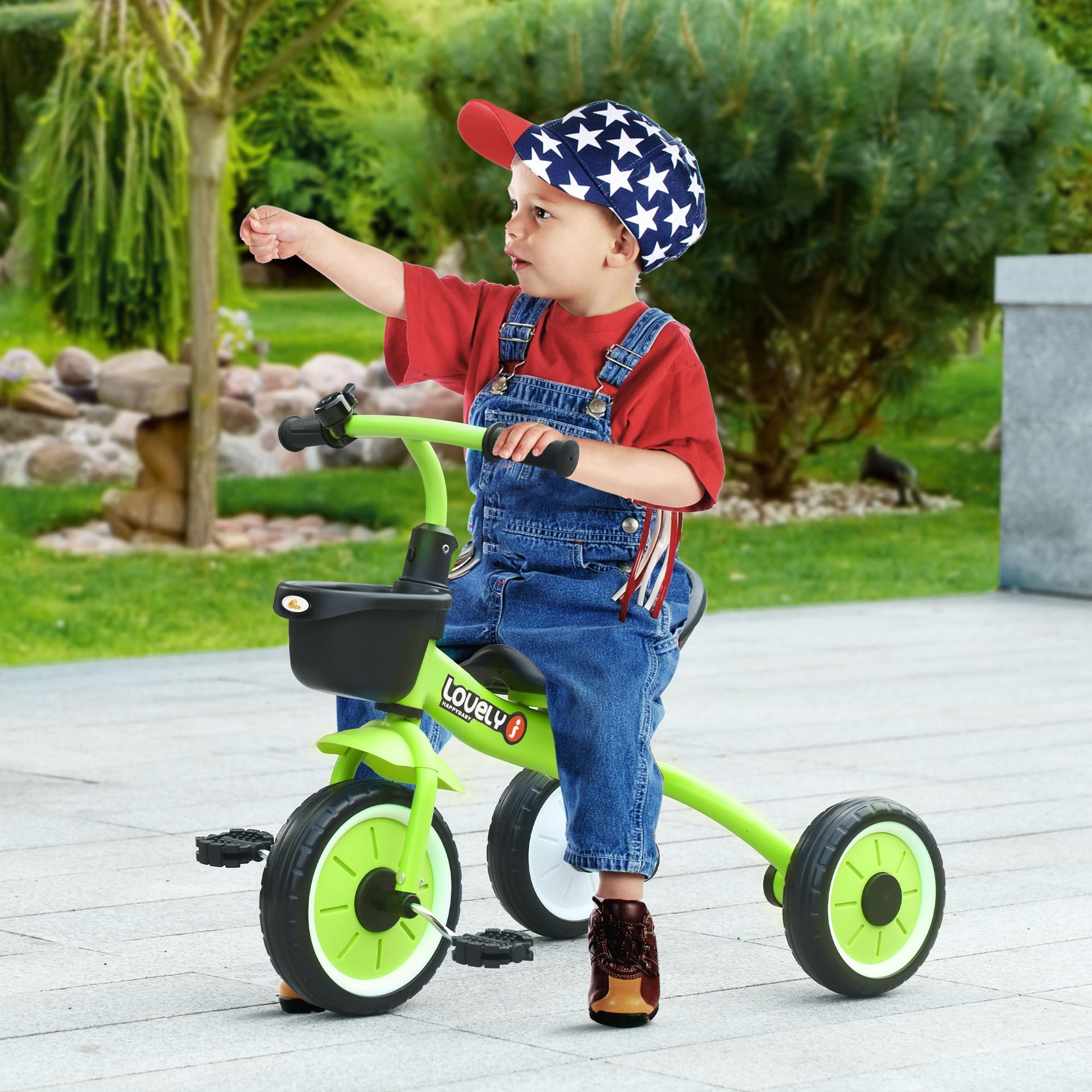 Qaba Tricycle for Kids Age 2-5, Toddler Bike for Children, Green