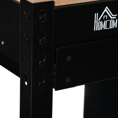 HOMCOM Multipurpose Workbench, Workshop Tool Table with Slide Drawer. Peg Board, Storage Cabinet with Keys