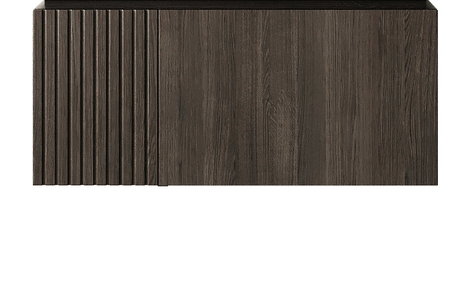 30" MURI Espresso Woodgrain Plywood Cabinet with Door and One Drawer, NO Basin and Top, NO Faucet and Sink Cover