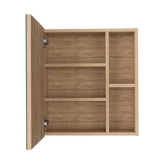 Labelle Medicine Cabinet With Mirror, Five Internal Shelves, Single Door -Pine