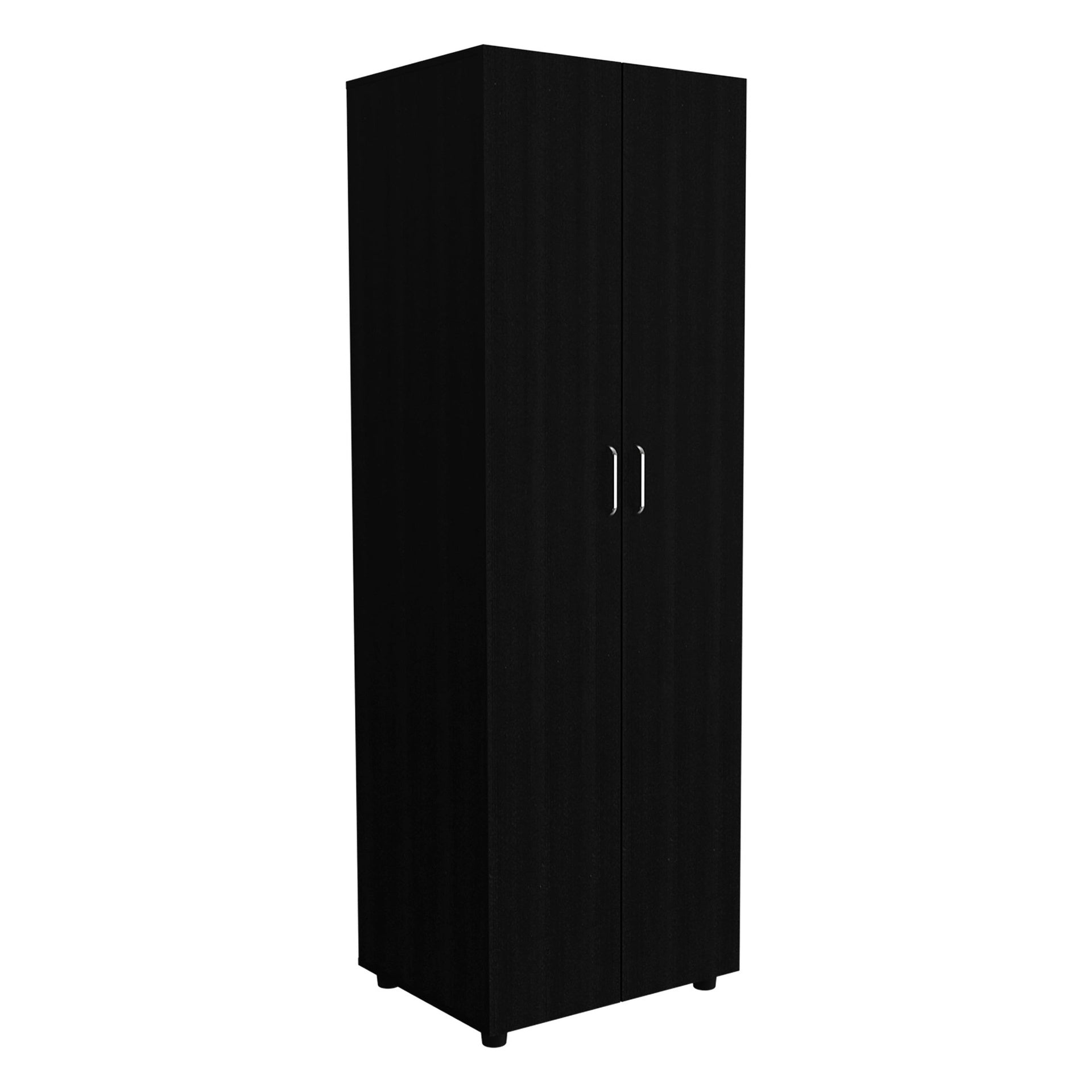 2 Piece Bedroom Set, London Armoire + Aralia Drawer Dresser, Black / Light Oak