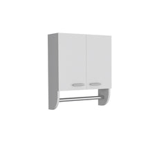 Optim Medicine Cabinet with towel holder 17.4" Wide Medice Cabinet Organizer with Two interior Shelves and Tower Holder for Bathroom, Kitchen, Mudroom