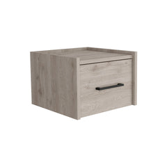 Boa Floating Nightstand , End Table, Side Table Wall-Mounted Single Drawer Design with Handle- Light Grey - Bedroom