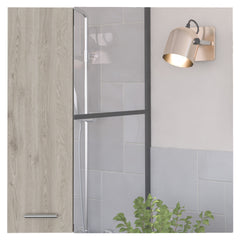 Sines Mirror Medicine Cabinet, With Four Internal Shelves, Double Door, Minimalist Bathroom Storage, Light Gray