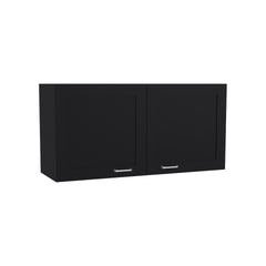 Zurich Wall Cabinet, Double Door, Wide, One Shelf, Kitchen, Storage Cabinet, Black