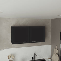 Zurich Wall Cabinet, Double Door, Wide, One Shelf, Kitchen, Storage Cabinet, Black