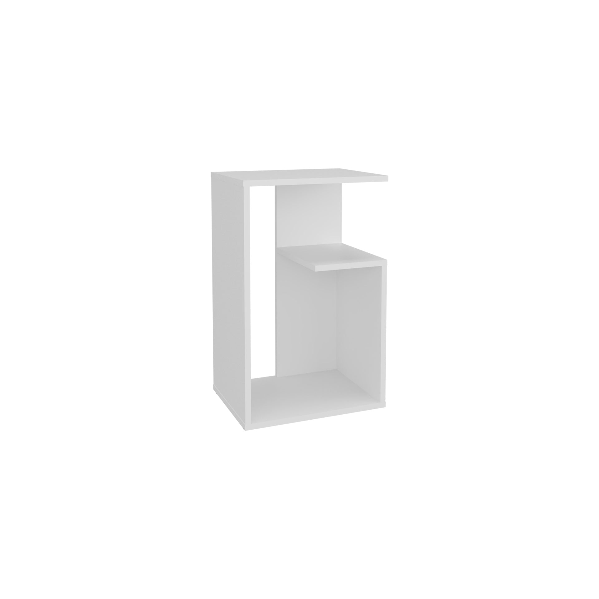 Everet 25" High 3-Tier Side Table Black Wengue - White