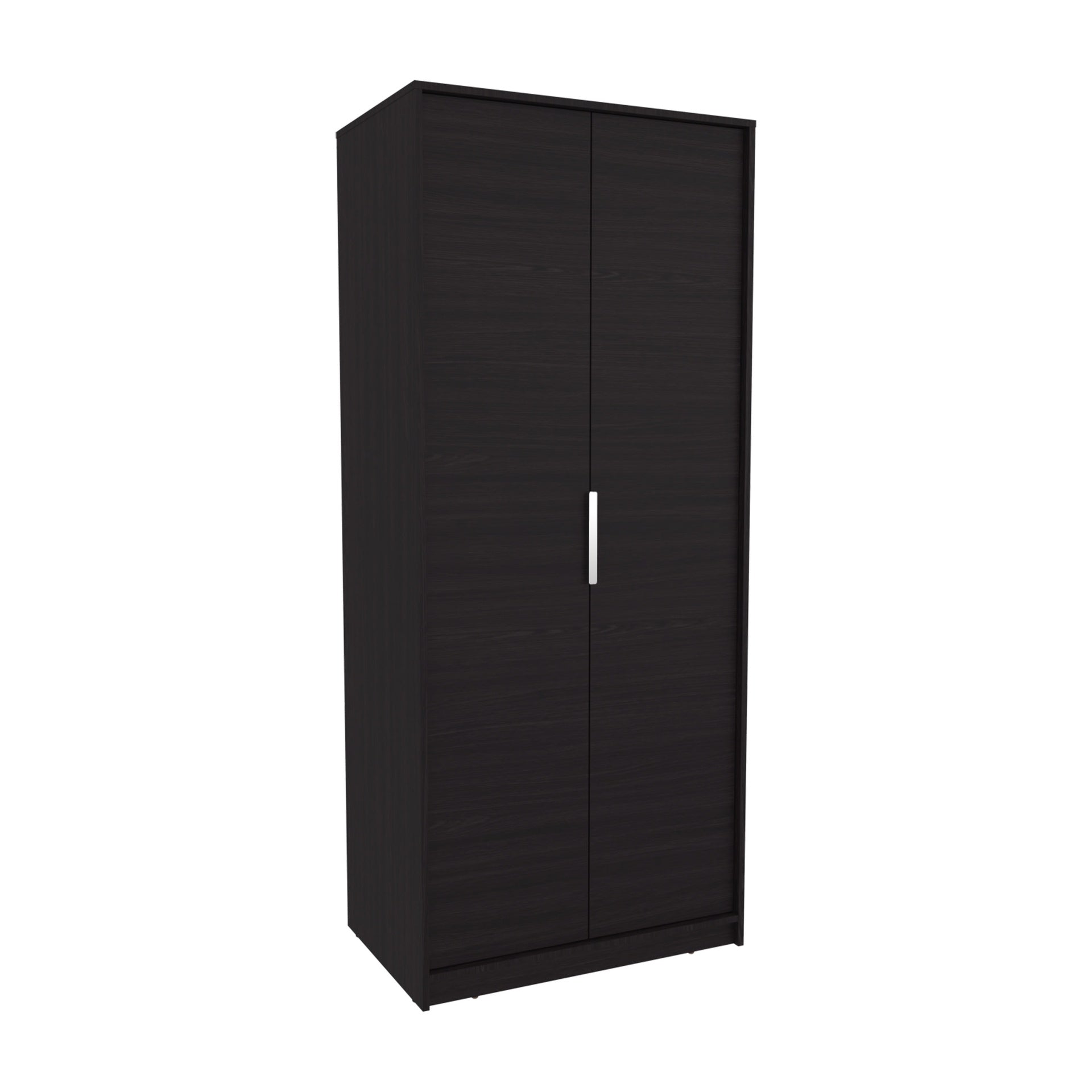 Wenden Armoire Double Doors, Hanging Rod And Interior Shelves, Freestanding Modern Wardrobe, Black
