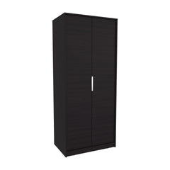 Wenden Armoire Double Doors, Hanging Rod And Interior Shelves, Freestanding Modern Wardrobe, Black