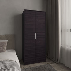 Wenden Armoire Double Doors, Hanging Rod And Interior Shelves, Freestanding Modern Wardrobe, Black