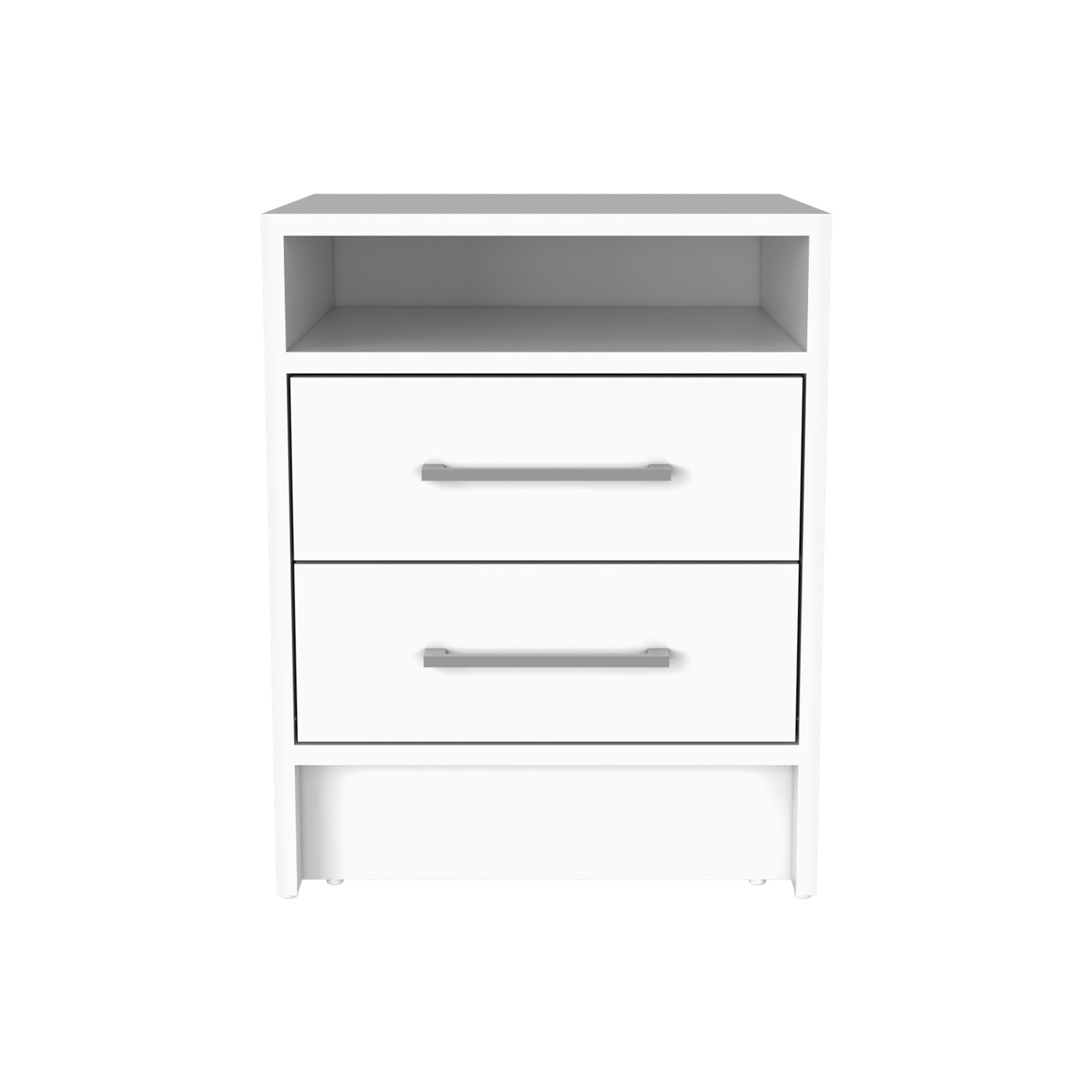 Greter 24"  Two-Drawer Night Stand  With open shelf White
