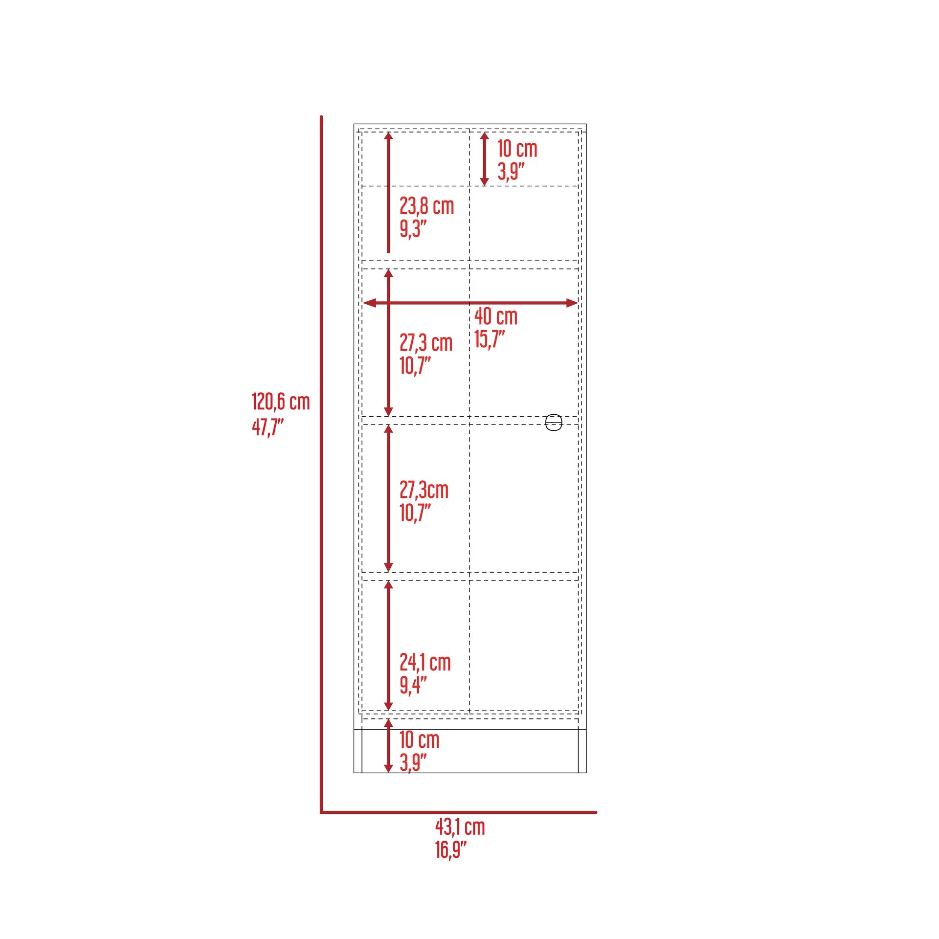 Belleria Single Door Pantry Storage Cabinet with Four Interior Shelves  -White