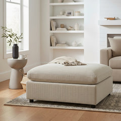 Chelsea Beige Corduroy Ottoman