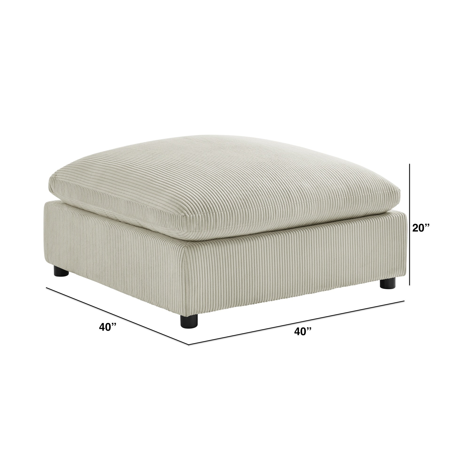 Chelsea Beige Corduroy Ottoman