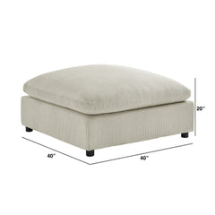 Chelsea Beige Corduroy Ottoman