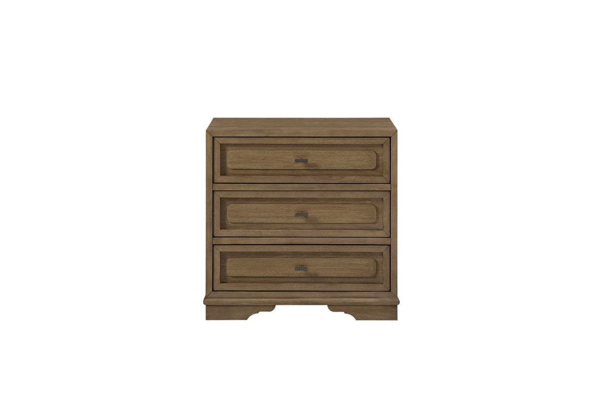 3-Drawer Nightstand - Almond
