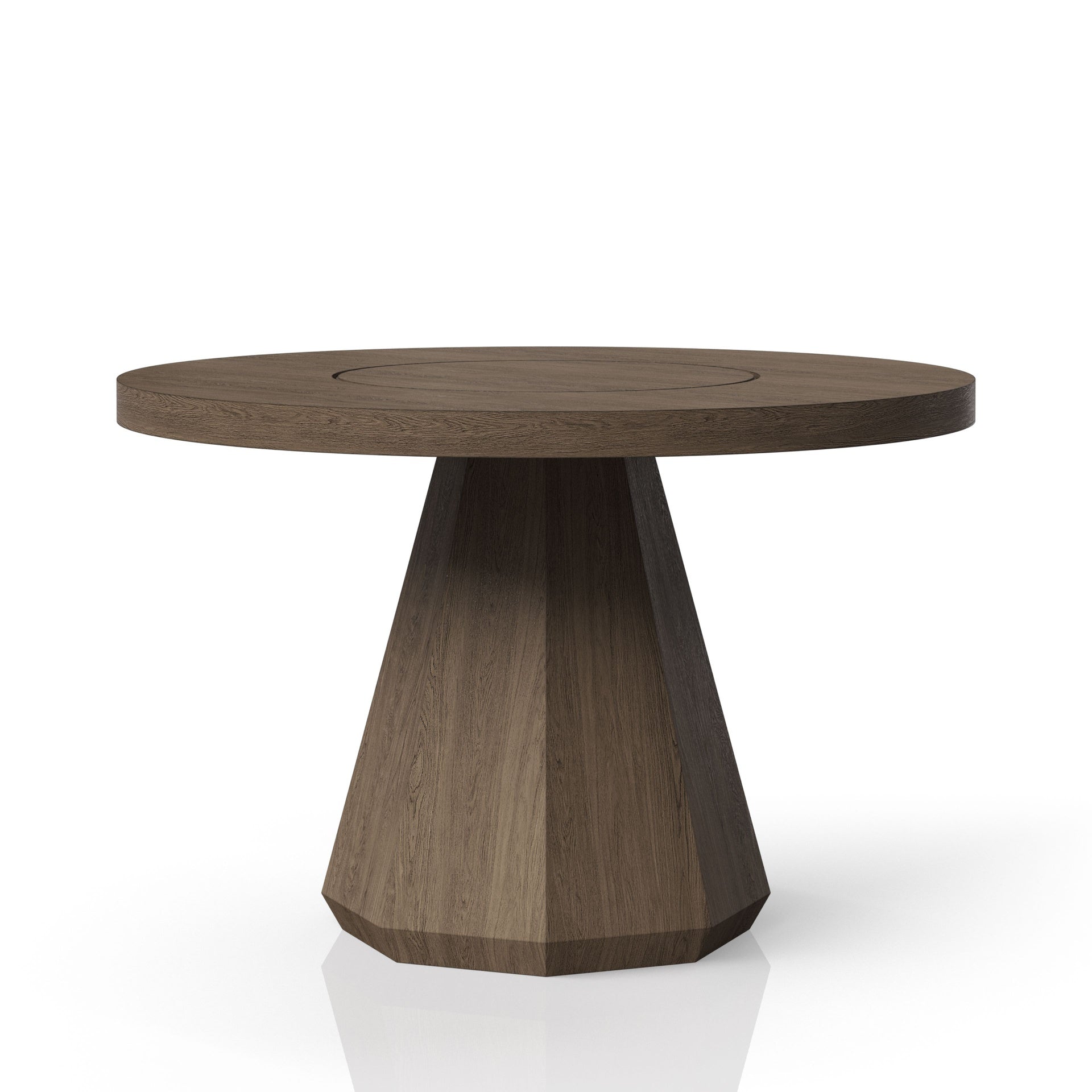 Round Dining Table W/ Lazy Susan - Latte
