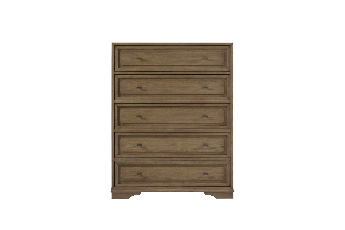 5 Drawer Hickory Chest - Almond