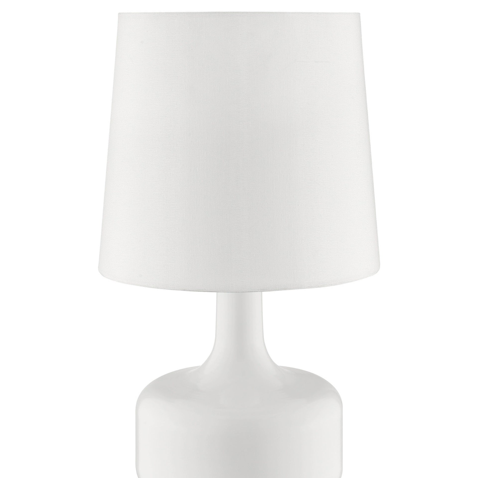 17.25" Tall "Cheru" Modern Mid-Century Touch On Table Lamp, Powder White