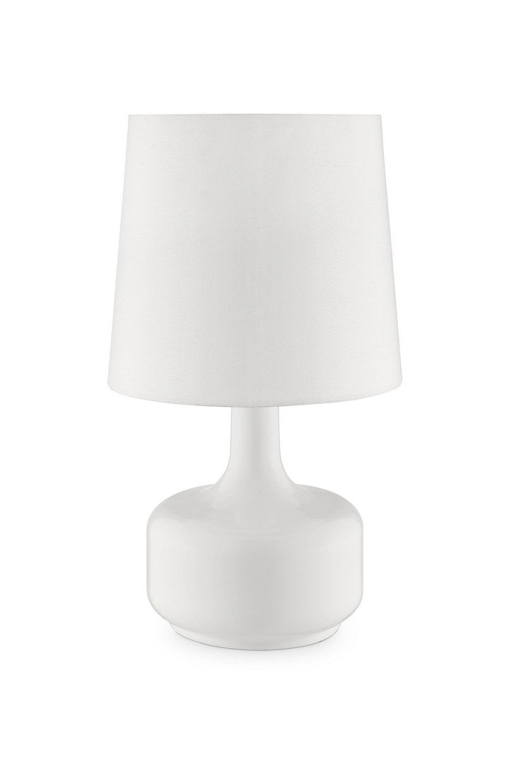 17.25" Tall "Cheru" Modern Mid-Century Touch On Table Lamp, Powder White