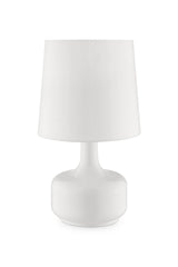 17.25" Tall "Cheru" Modern Mid-Century Touch On Table Lamp, Powder White