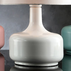 17.25" Tall "Cheru" Modern Mid-Century Touch On Table Lamp, Powder White