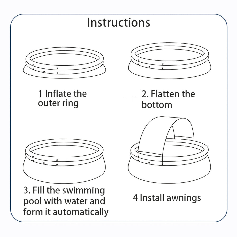 141.73in*29.92in     outdoor inflatable swimming pool