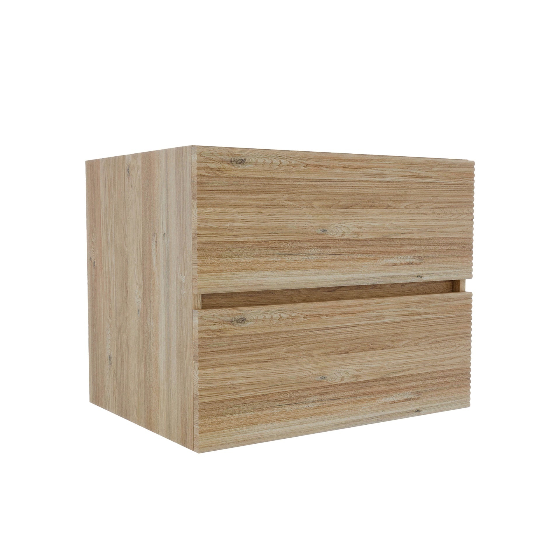Grace 24 Rough Oak+Rough Oak Bathroom Vanity with Double Drawers, Wall Mounted Floating Bathroom Vanity for Modern Bathroom, KD