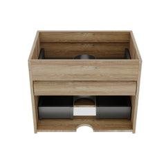 Grace 24 Rough Oak+Rough Oak Bathroom Vanity with Double Drawers, Wall Mounted Floating Bathroom Vanity for Modern Bathroom, KD