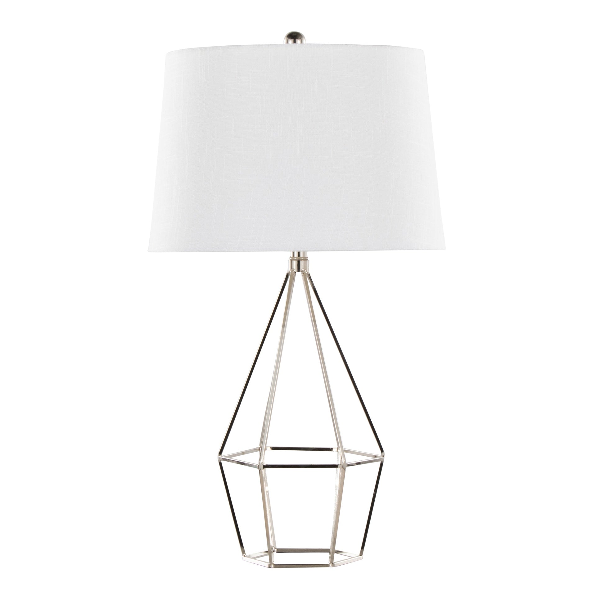 Diana 29" Contemporary Metal Table Lamp in Polished Nickel with Black Satin Shade from Grandview Gallery by LumiSource - Set of 2
