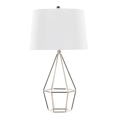 Diana 29" Contemporary Metal Table Lamp in Polished Nickel with Black Satin Shade from Grandview Gallery by LumiSource - Set of 2