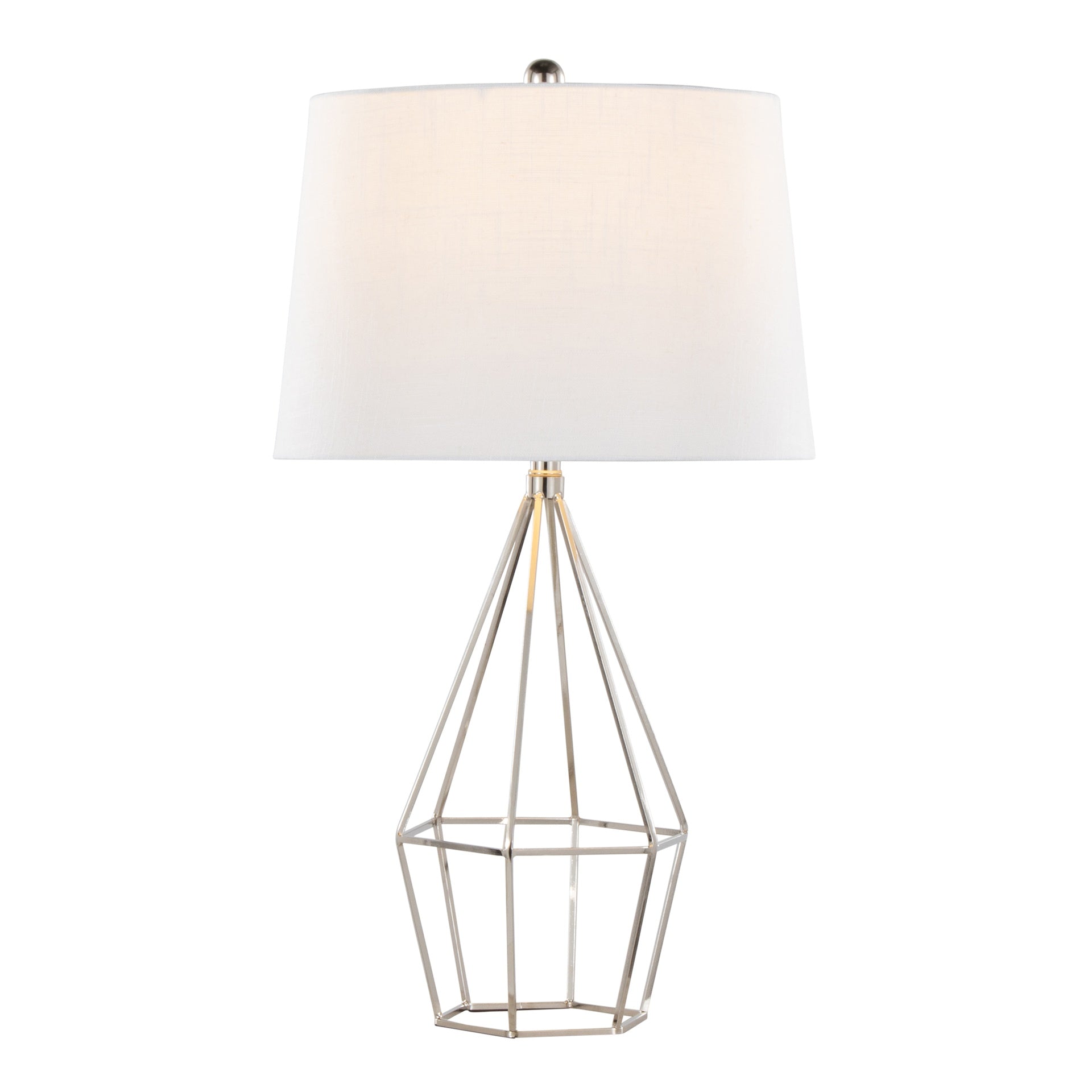 Diana 29" Contemporary Metal Table Lamp in Polished Nickel with Black Satin Shade from Grandview Gallery by LumiSource - Set of 2