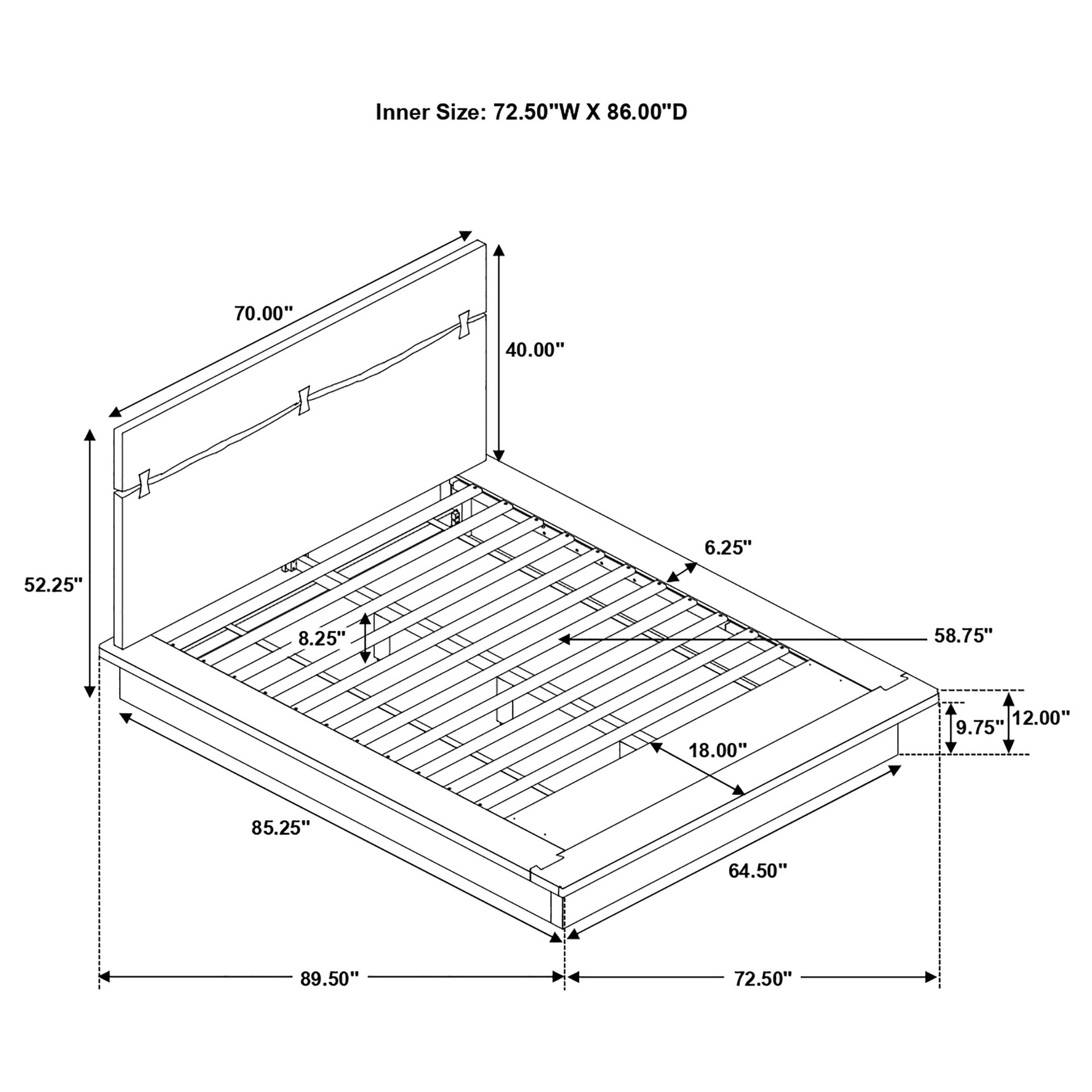 Mallory Smokey Walnut Queen Platform Bed