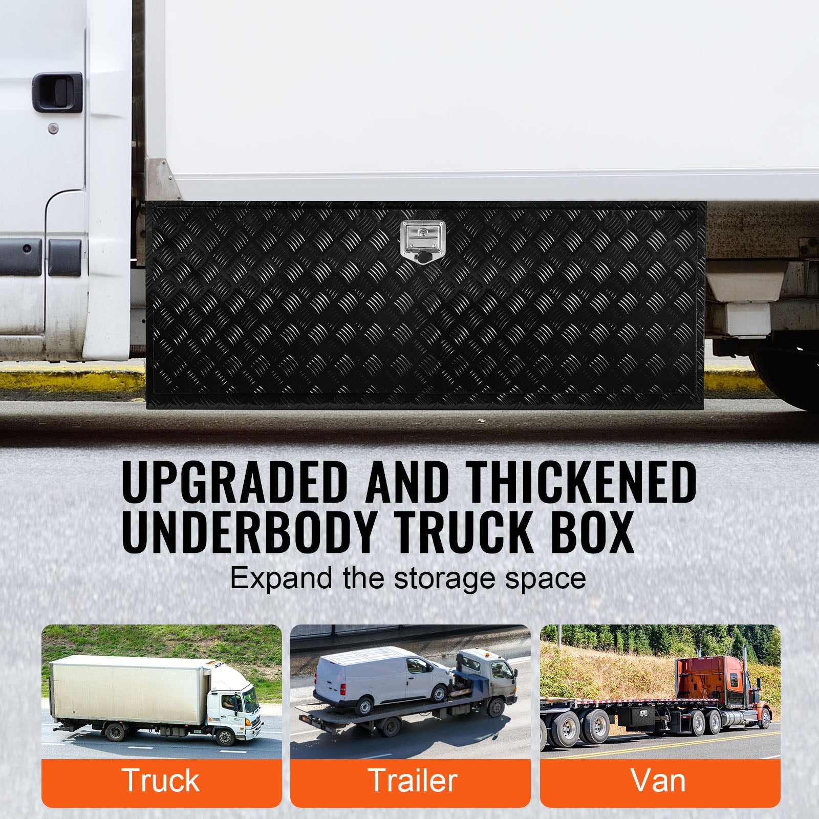 Underbody Aluminum Truck Tool Box 60" x 24" x 24" Trailer RV Tool Storage