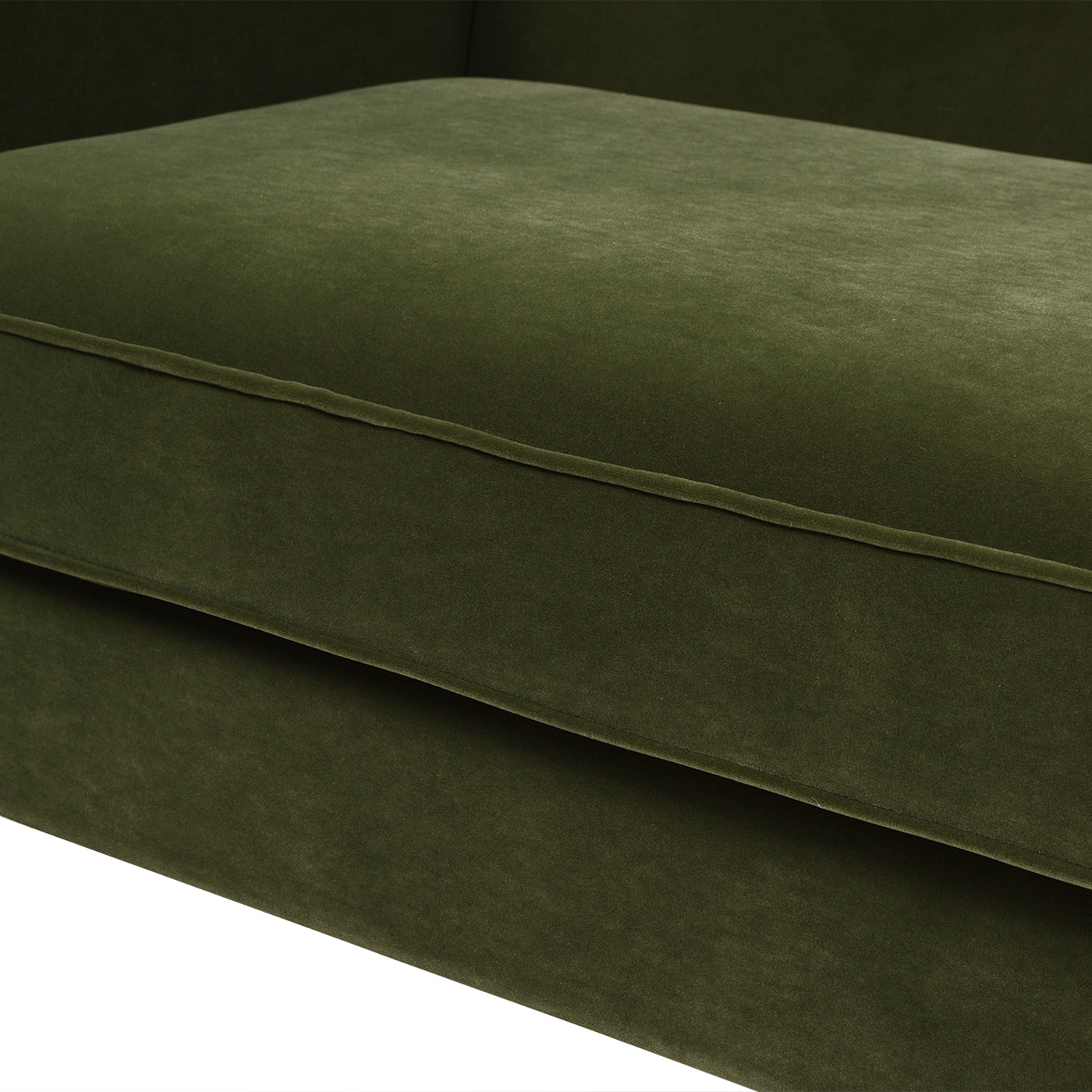 Elaine 77" Camel Back Small Space Sofa, Olive Green Performance Velvet