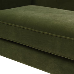 Elaine 77" Camel Back Small Space Sofa, Olive Green Performance Velvet