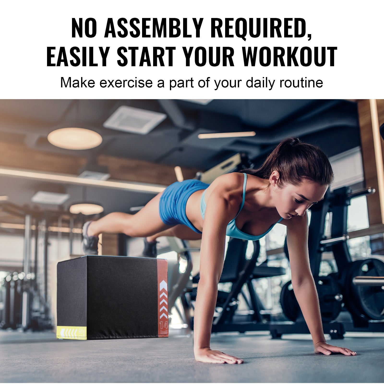 3 in 1 Plyometric Jump Box, 16/14/12 Inch Cotton Plyo Box, Platform & Jumping Agility Box, Anti-Slip Fitness Exercise Step Up Box for Home Gym Training, Conditioning Strength Training, Black
