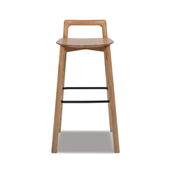 Sven 30" Modern Minimalist Low Back Wood Barstool, Natural Blonde Ash Wood