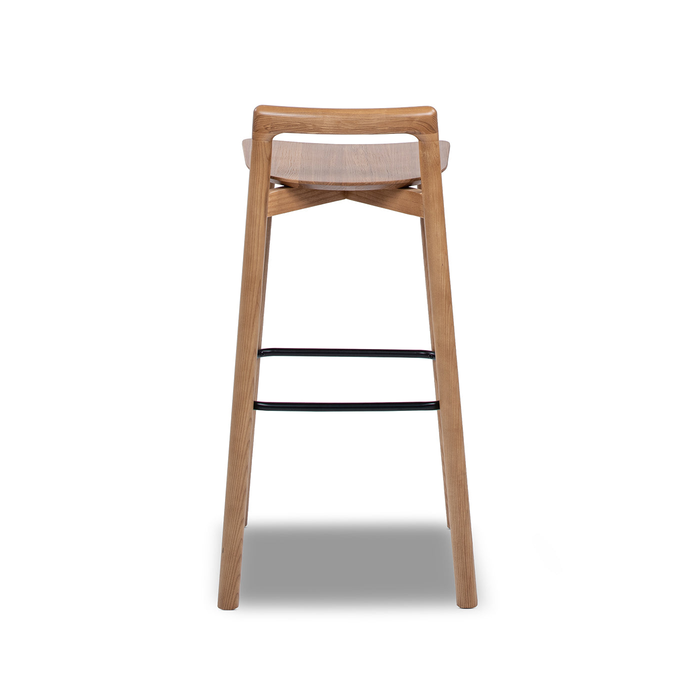 Sven 30" Modern Minimalist Low Back Wood Barstool, Natural Blonde Ash Wood