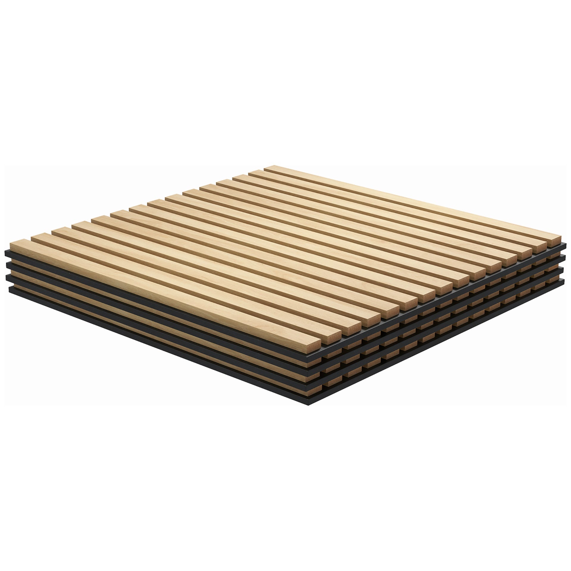 HOMCOM 24" x 24" Wood Panels for Wall, 4 Pack Acoustic Panels, Sound Absorbing Slat Wall for Wall Decor, Home, Oak