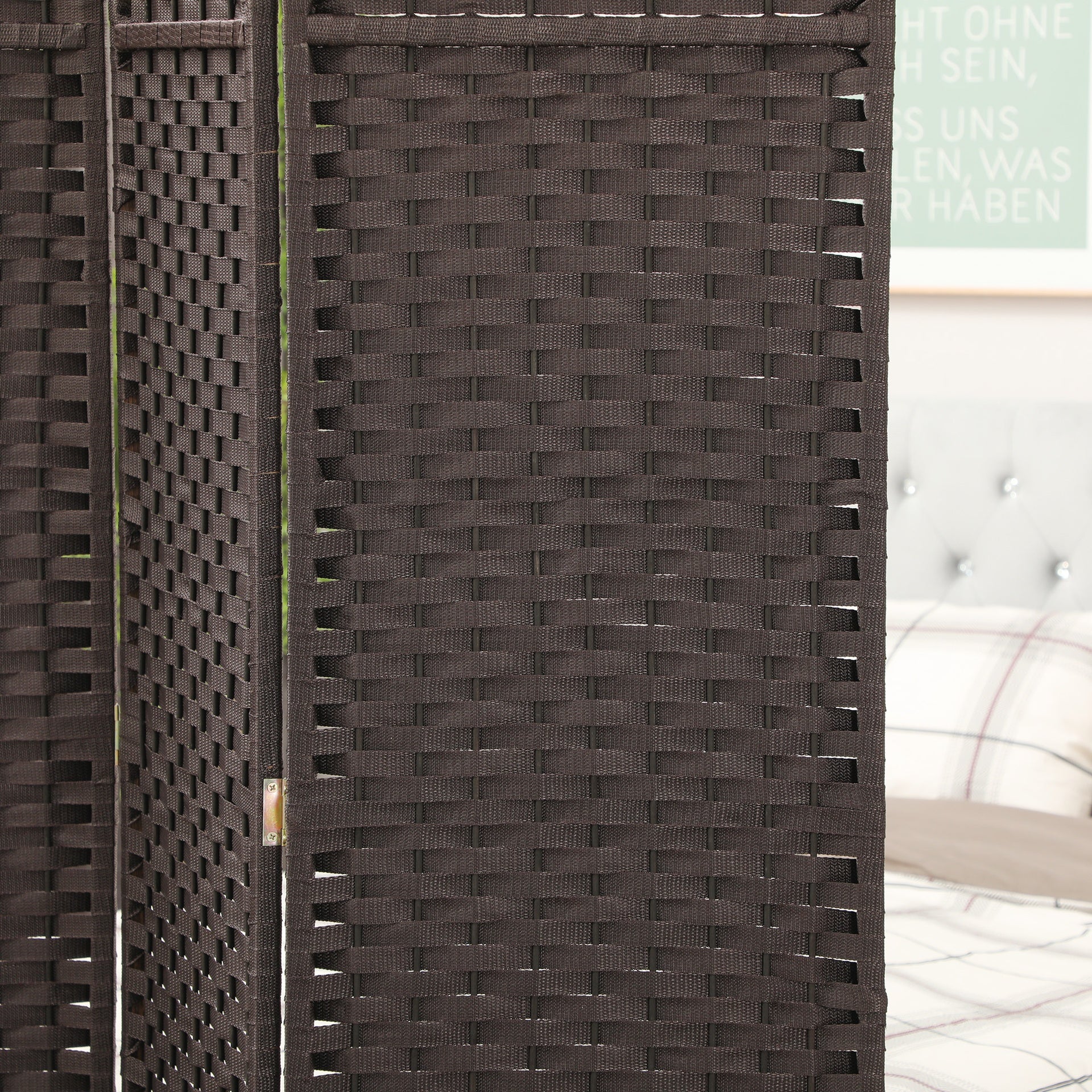 HOMCOM Folding Room Divider Screen 8 Panel 5.6 ' Tall Privacy Screen Freestanding Room Partition for Home Office, Brown